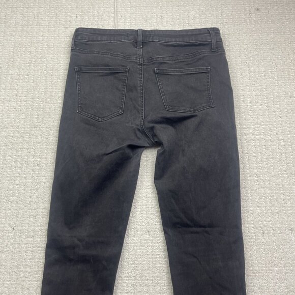 Uniqlo Jeans Mens 28 Black Denim Skinny Stretch Medium Wash Grunge Distressed - Picture 11 of 12